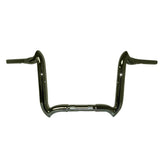 Santee 1-1/2" Fat 12" Rise Crooked Handlebar Gloss Black Chrome Fit For Harley 3.5" Knurl